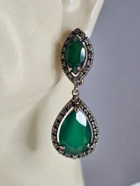 Womens Vintage Estate Sterling Silver Modernist Earrings 10.3g E6781